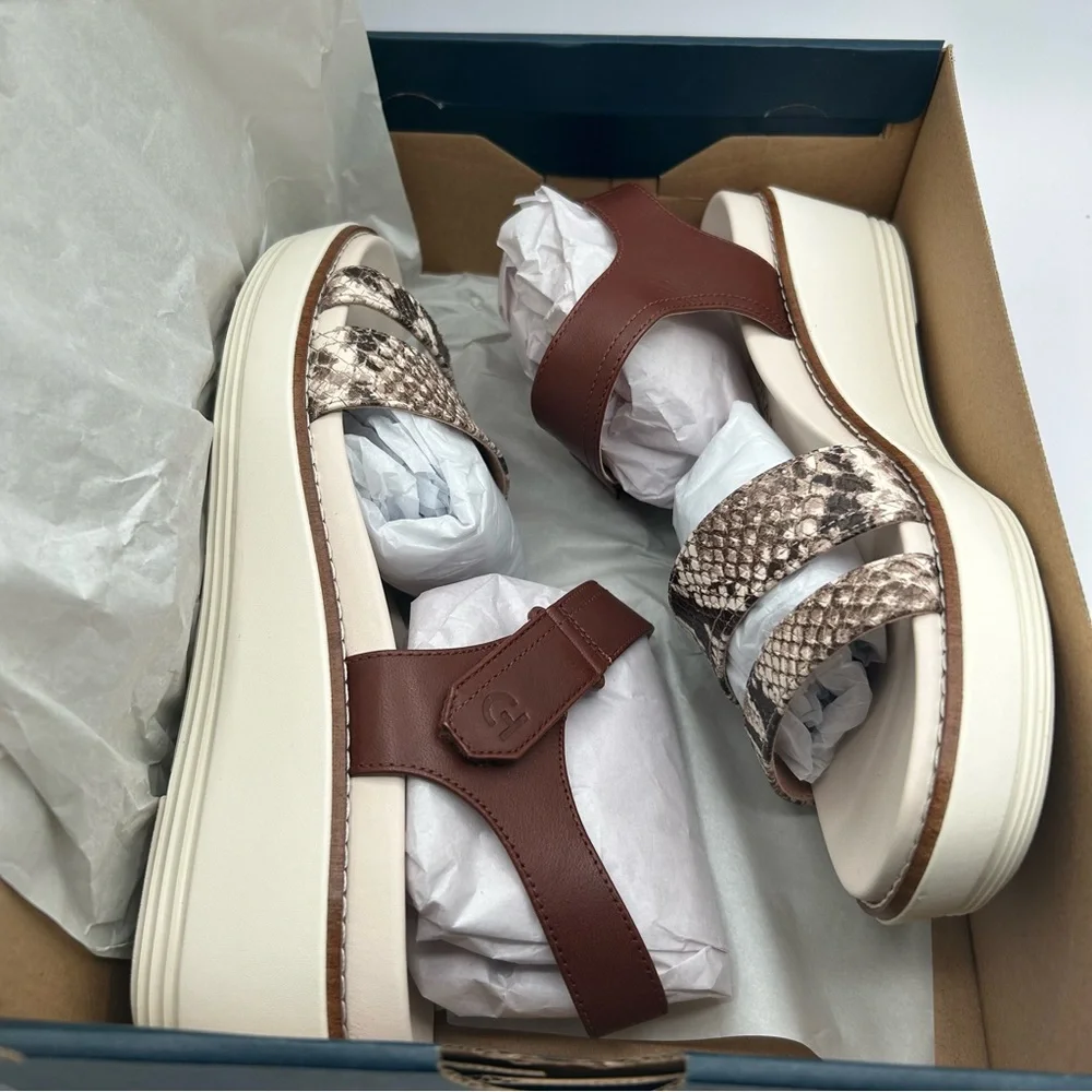 Cole Haan Women's Snakeskin and Brown Sandals